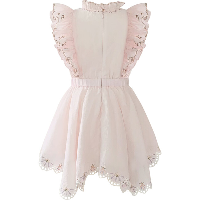 Audrey Crinkle Embroidery Dress, Ballet Pink - Dresses - 8