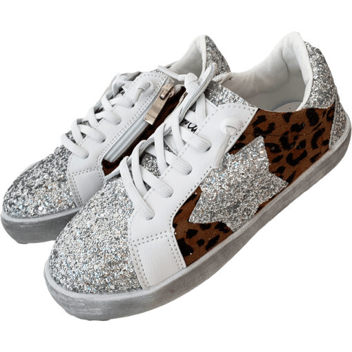 Glitter Star Sneaker, Cheetah