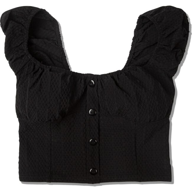 Women's Anne Top, Black Tecno