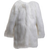 Faux Fur Coat, White - Coats - 1 - thumbnail
