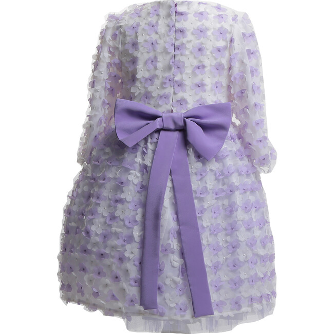 Flowers Chiffon Dress, White Lilac - Dresses - 2