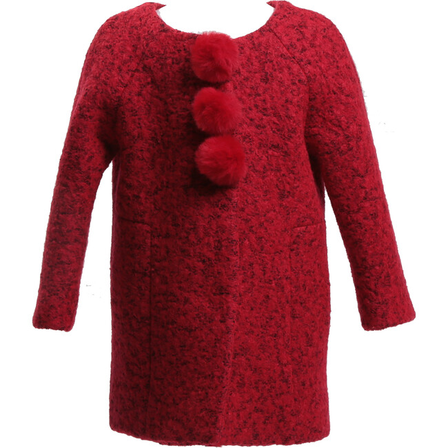 Wool Coat, Red - Coats - 1
