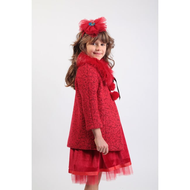 Wool Coat, Red - Coats - 3