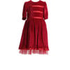 Velvet Party Dress, Red - Dresses - 1 - thumbnail