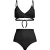 Nina High Waist Bikini Bottom, Black - Two Pieces - 1 - thumbnail