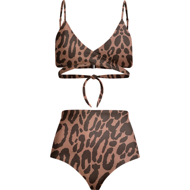 Nina High Waist Bikini Bottom, Leopard