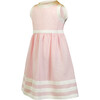 Pure Linen Pink + White Summer Dress - Dresses - 1 - thumbnail
