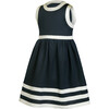Pure Linen Navy + White Summer Dress - Dresses - 1 - thumbnail