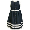 Pure Linen Navy + White Summer Dress - Dresses - 2