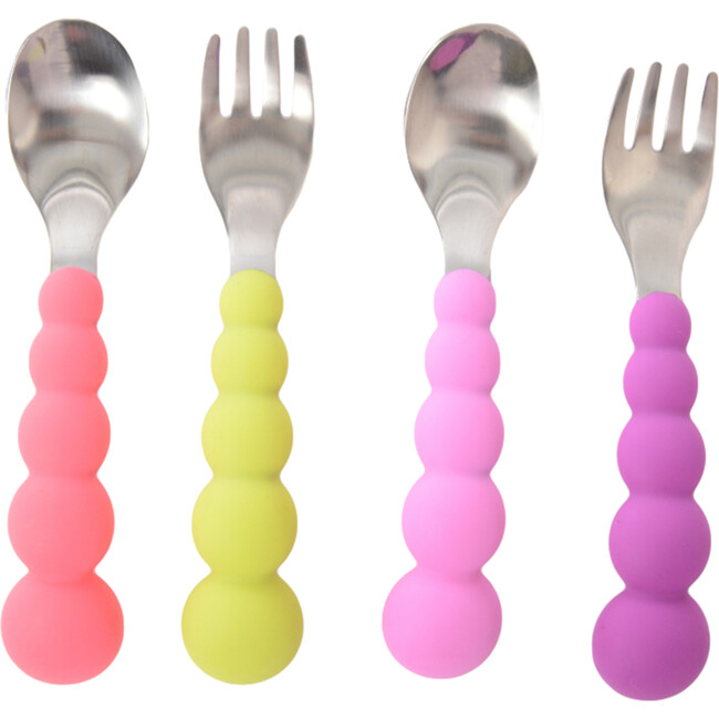 Silicone and Stainless Steel Flatware, Girl