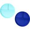 Silicone Divided Plates, Turquoise/Cobalt - Tabletop - 2