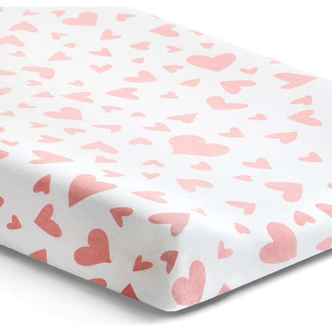 Norani Changing Pad Cover, Pink Hearts