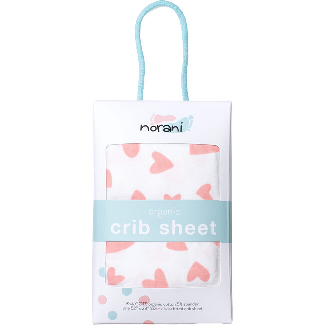 Norani Crib Sheet, Pink Hearts - Crib Sheets - 1