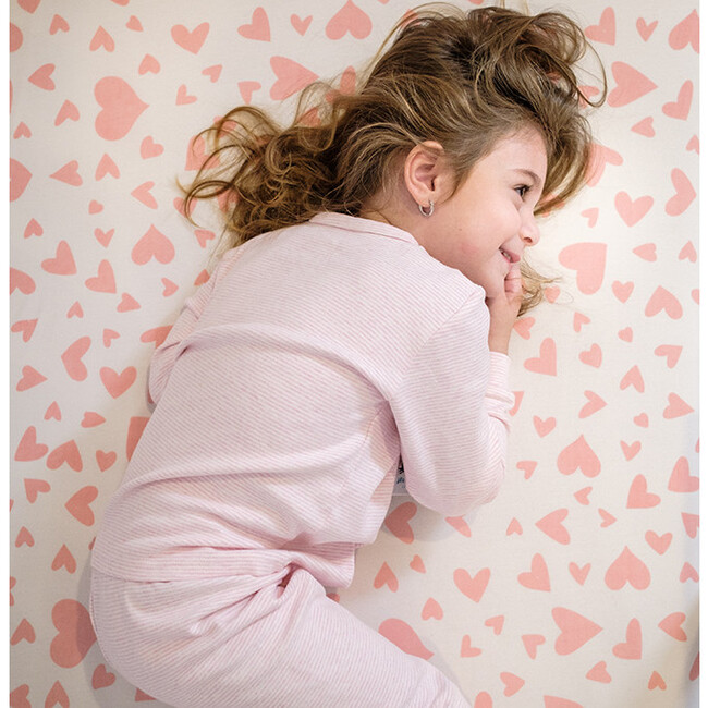 Norani Crib Sheet, Pink Hearts - Crib Sheets - 3