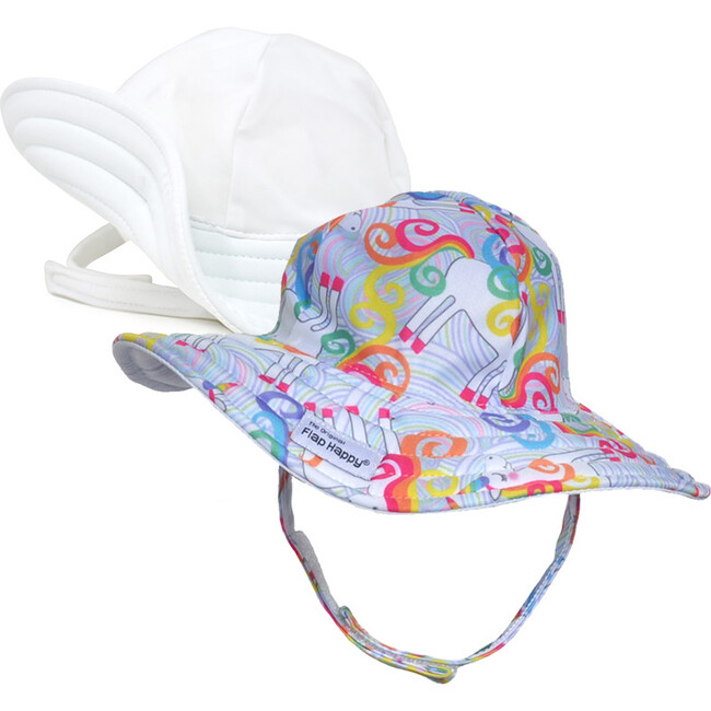 Summer Splash Swim Hat 2 Pack, Unicorn Magic & White