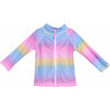 Zip Front Swim Jacket, Rainbow Ombre - Rash Guards - 1 - thumbnail