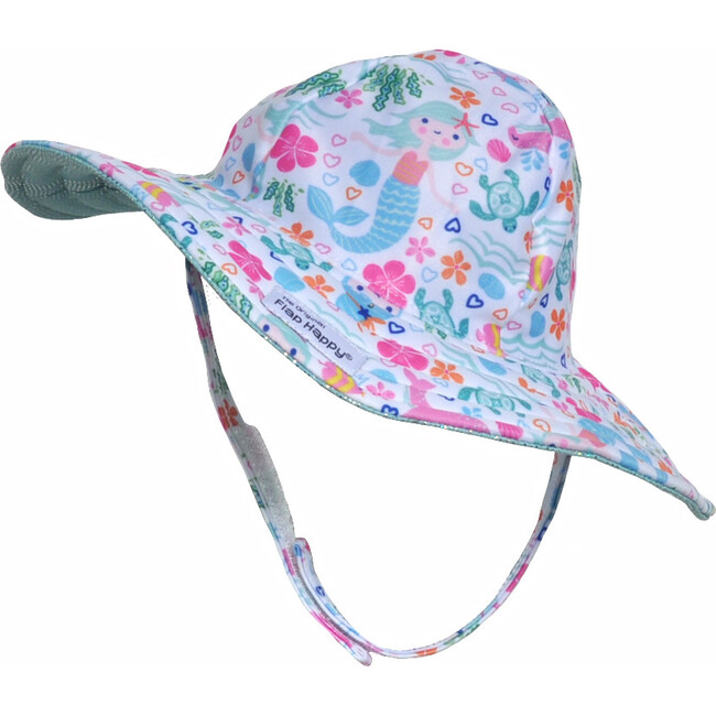 Summer Splash Swim Hat 2 Pack, Mermaid Lagoon & White