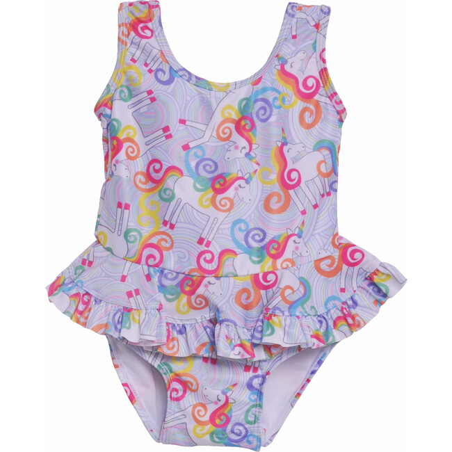 Stella Infant Ruffle Swimsuit, Unicorn Magic - One Pieces - 1