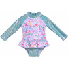 Alissa Infant Ruffle Rash Guard Swimsuit, Mermaid Lagoon - One Pieces - 1 - thumbnail