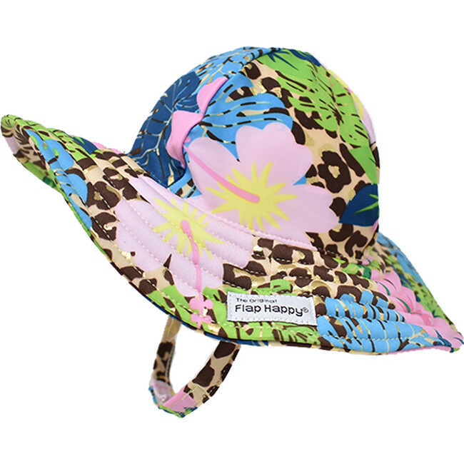 UPF 50+ Summer Splash Swim Hat, Cheetah Blooms
