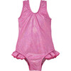 Delaney Hip Ruffle Swimsuit, Pink Sparkle - One Pieces - 1 - thumbnail