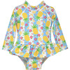 Alissa Infant Ruffle Rash Guard Swimsuit, Pineapple Passion - One Pieces - 1 - thumbnail