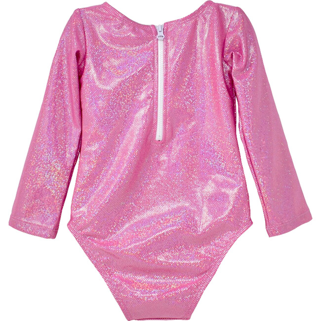 Charlie Rash Guard Swimsuit, Pink Sparkle