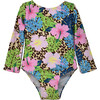 Charlie Rash Guard Swimsuit, Cheetah Blooms - One Pieces - 1 - thumbnail