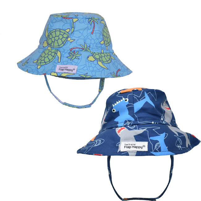 Bucket Hat 2 Pack, Turtle Island & Shark Doodles