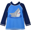 Graphic Rash Guard Swim Top, Shark Doodles - Rash Guards - 1 - thumbnail