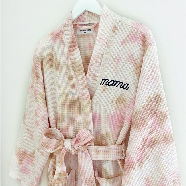 Women's Tie-Dye Mama Waffle Robe, Dustdye Rose - Robes - 2