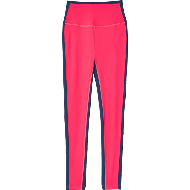 Women's Sam High Waist Techflex Legging, Hot Coral/Steel Blue - Leggings - 1