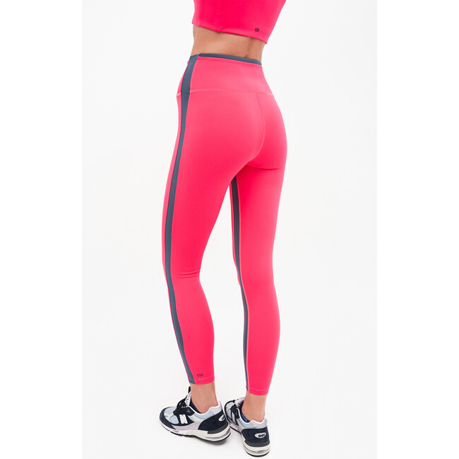 Women's Sam High Waist Techflex Legging, Hot Coral/Steel Blue - Leggings - 2