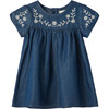 Embroidered Dress, Indigo - Dresses - 1 - thumbnail