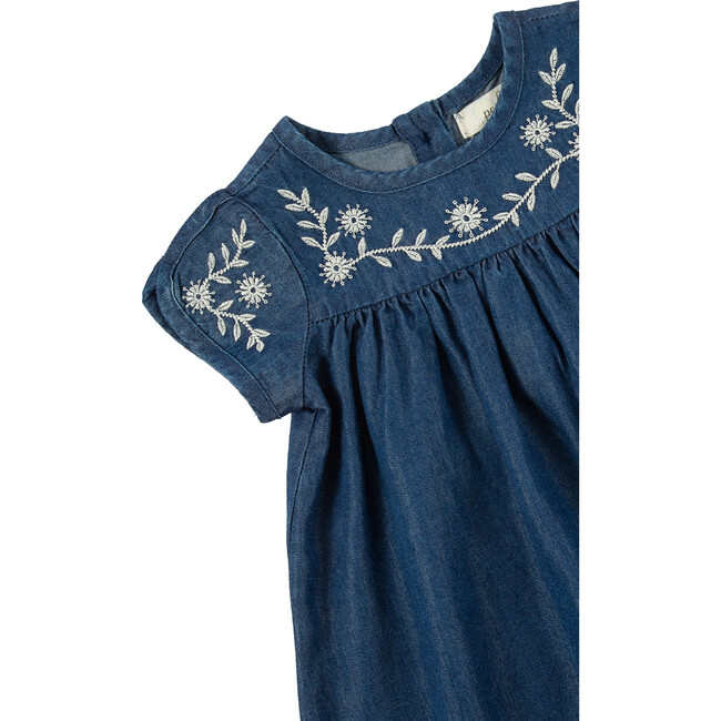 Embroidered Dress, Indigo - Dresses - 3