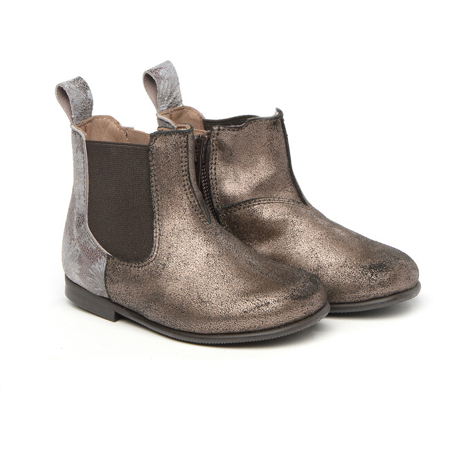 Ankel Boots In Laminated Leather, Copper