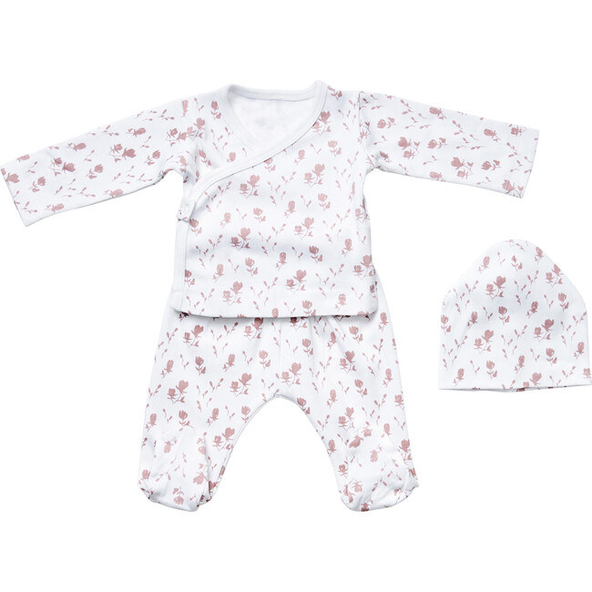 Magnolia Newborn Kimono Set, Mauve - Onesies - 1