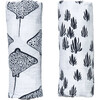 Organic Muslin Swaddle Set - Seaweed + Stingray, Denim - Swaddles - 1 - thumbnail