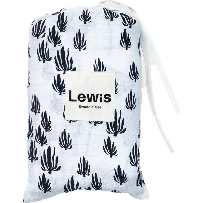 Organic Muslin Swaddle Set - Seaweed + Stingray, Denim - Swaddles - 2