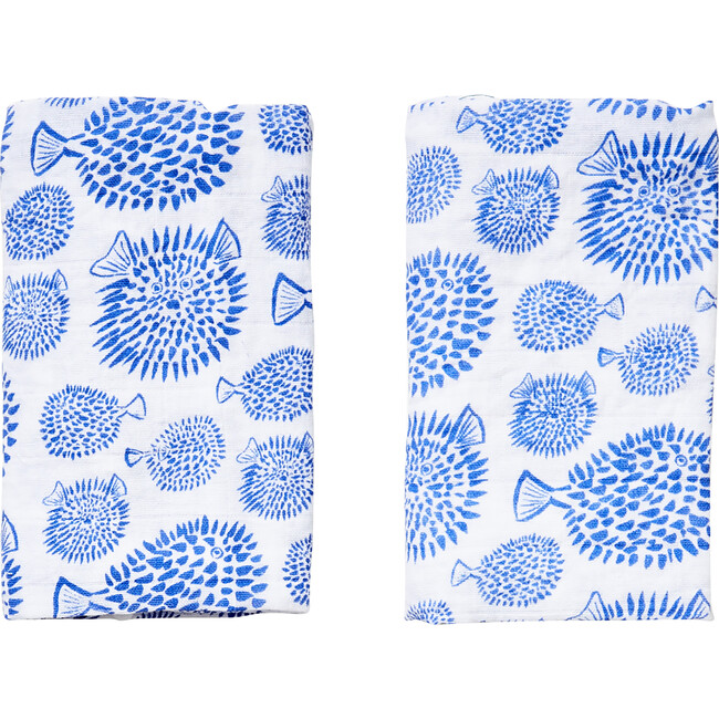 Blowfish Burp Cloth Set, Marine - Burp Cloths - 1