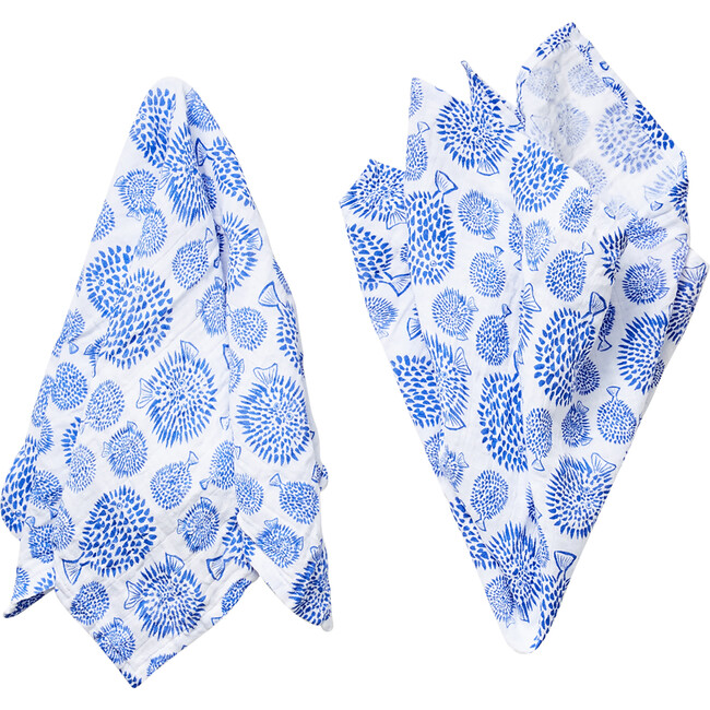 Blowfish Burp Cloth Set, Marine - Burp Cloths - 3