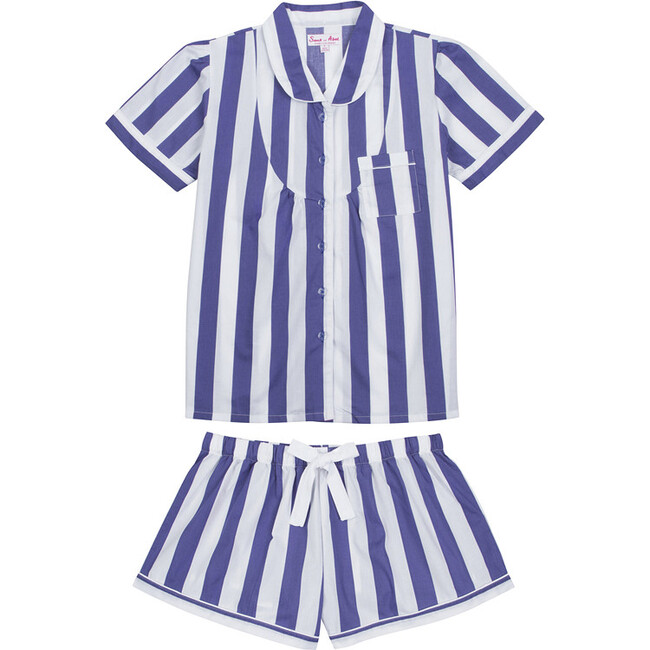 Women's Shirt + Boxer Set, Navy Braddock - Pajamas - 1
