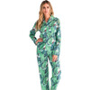 Women's Long Sleeve & Pant Set, Martinique Banana Leaf - Pajamas - 2