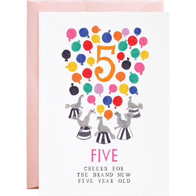 Five Silly Seals Birthday Card