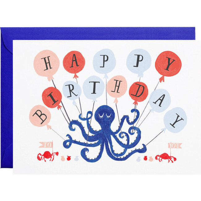 Eight Balloons Birthday Card