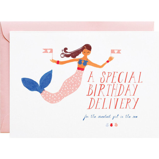 Mermaid Delivery Birthday Card - Paper Goods - 1 - zoom