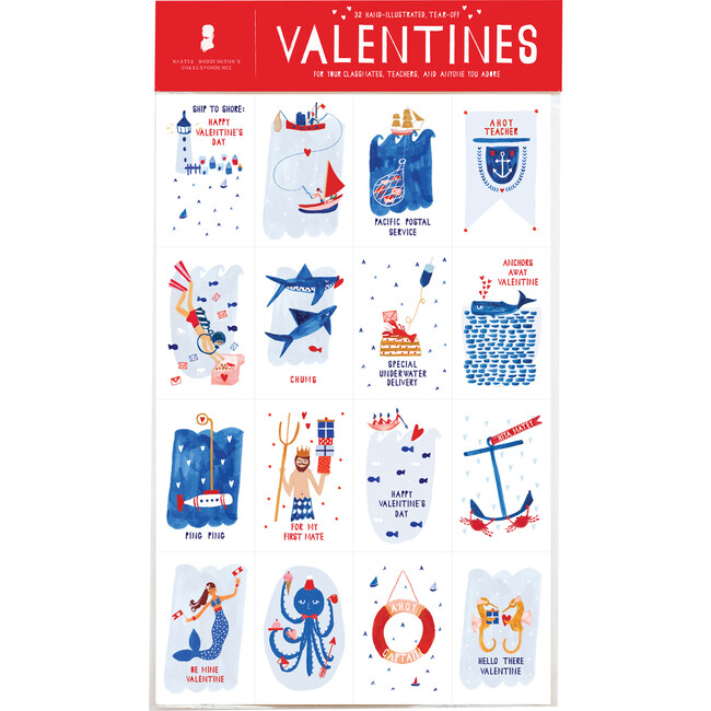 Set of 32 Class Valentine Cards, Ahoy - Paper Goods - 1