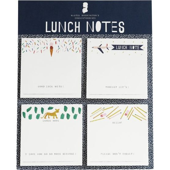 Set of 4 Notepads, Lunch Notes