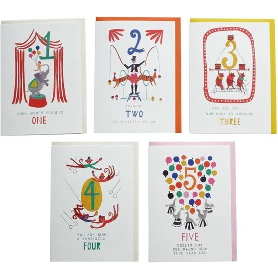 Assortment of 5 Birthday Cards, All Ages - Paper Goods - 1