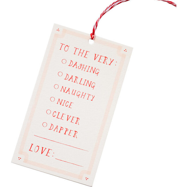 Set of 6 Gift Tags, To The Very Dashing